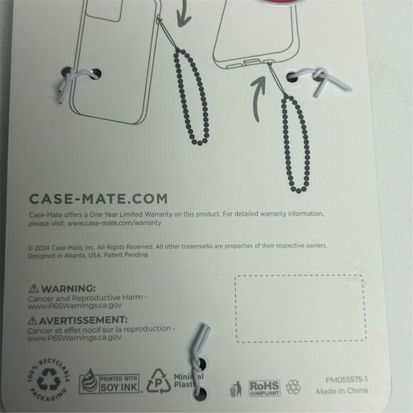 Case-Mate Black Beaded Phone Charm with Metal Accents Universal Fit - Picture 3 of 8